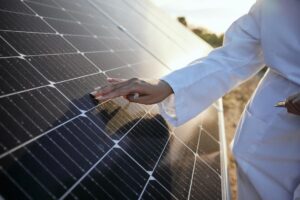 Um painel de energia solar